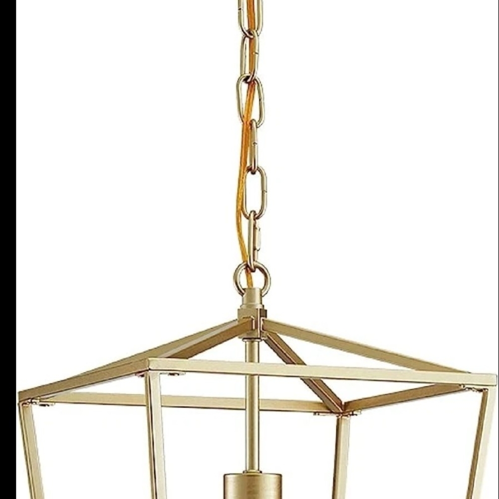 Source Unknown Gold Geometric Lantern